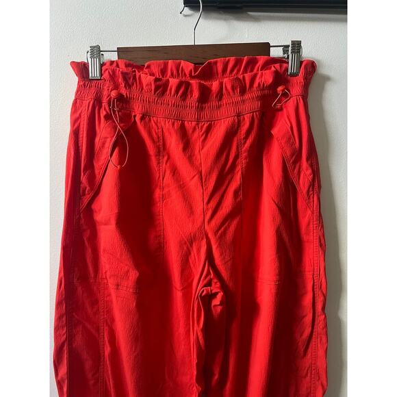 Athleta Trekkie high rise patachute pants orangey red color women's size 8 - Picture 3 of 7